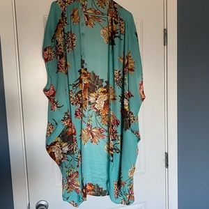 Umgee Teal Floral Kimono